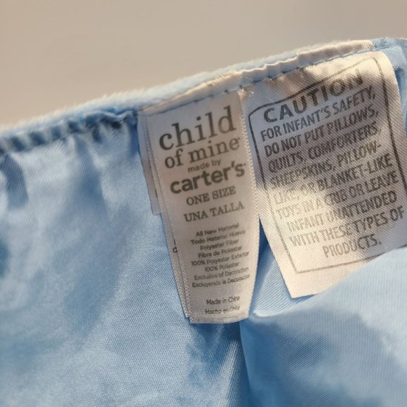 Carters I Love My Mom Blue Fleece Satin Lovey Security Blanket Rattle - Picture 7 of 8